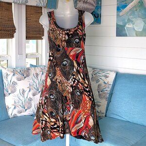 NWOT Karen Kane Peacock Feather Mesh Tank Dress - Small